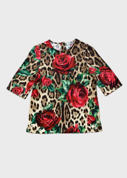 Шовкова блузка Dolce&Gabbana для дівчаток, фото